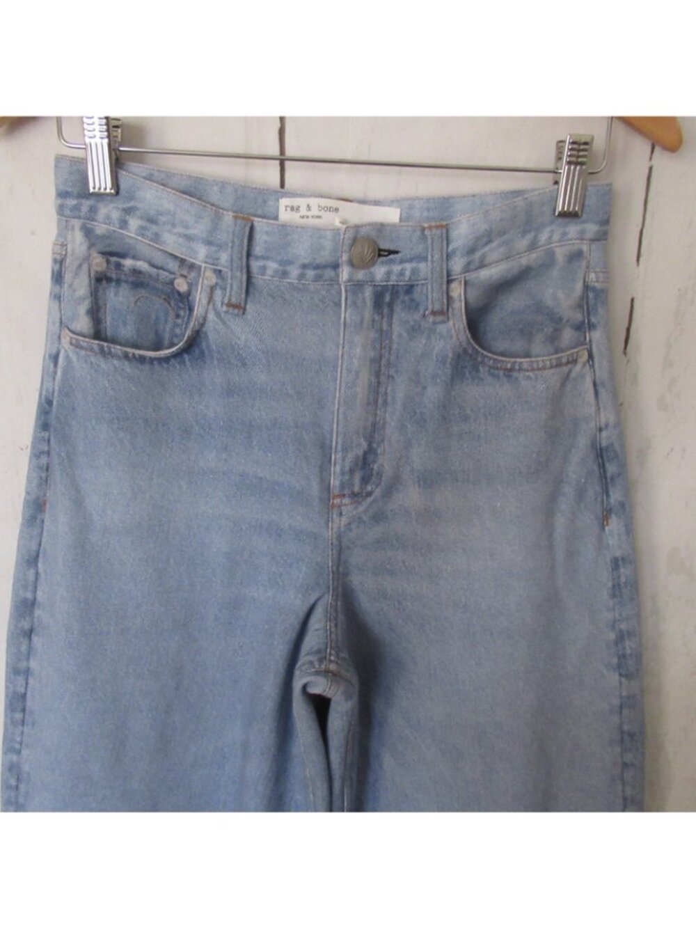 Rag & Bone Jeans 26 High Rise Ultra Wide Leg Light Wash Lightweight - Picture 3 of 7